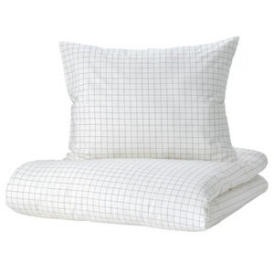 IKEA VÄNKRETS VANKRETS Duvet Cover, Check White/Yellow, Twin (705.079.44) NEW